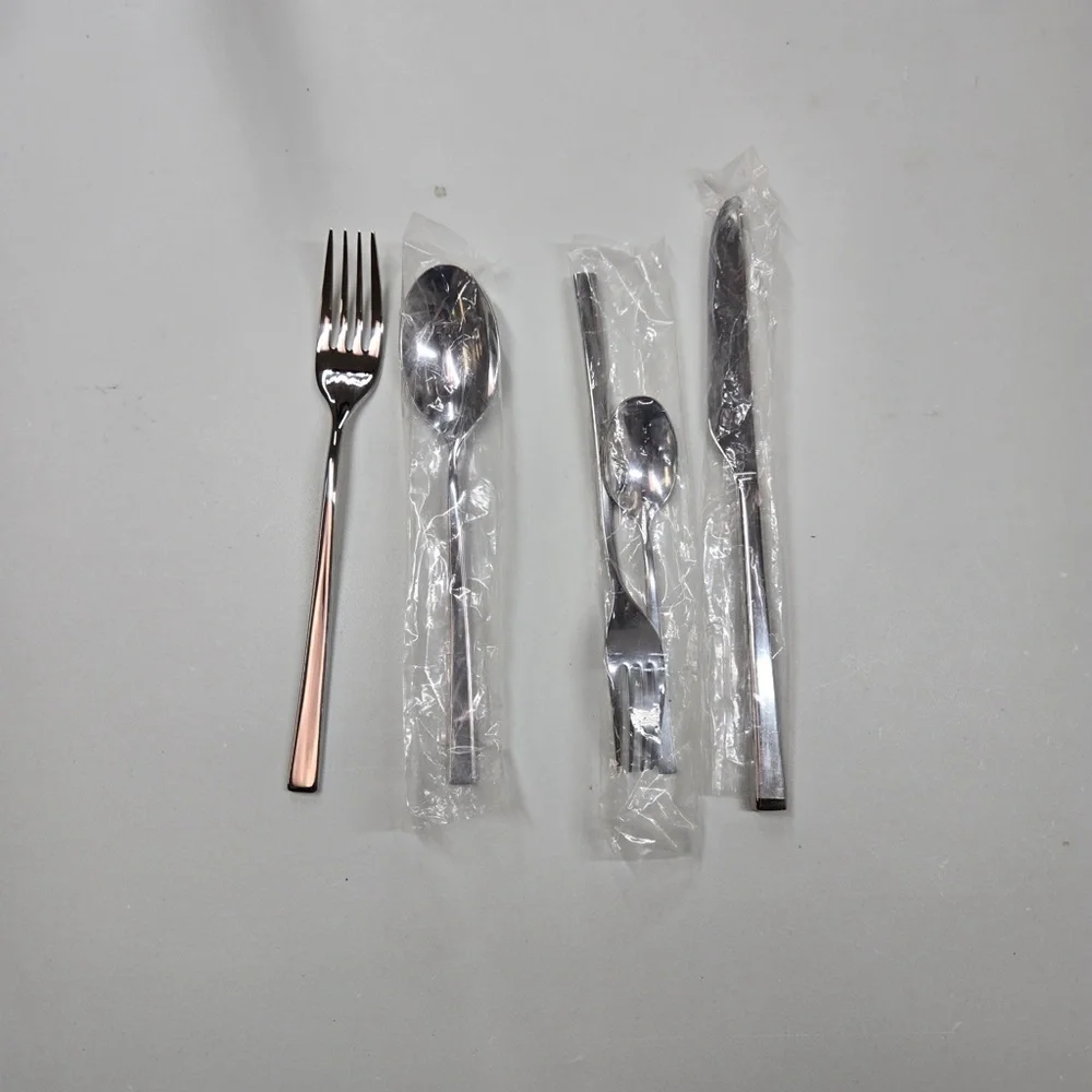 NEW POTTERY BARN 5 Piece Mepra Linea Flatware Set Stainless Steel